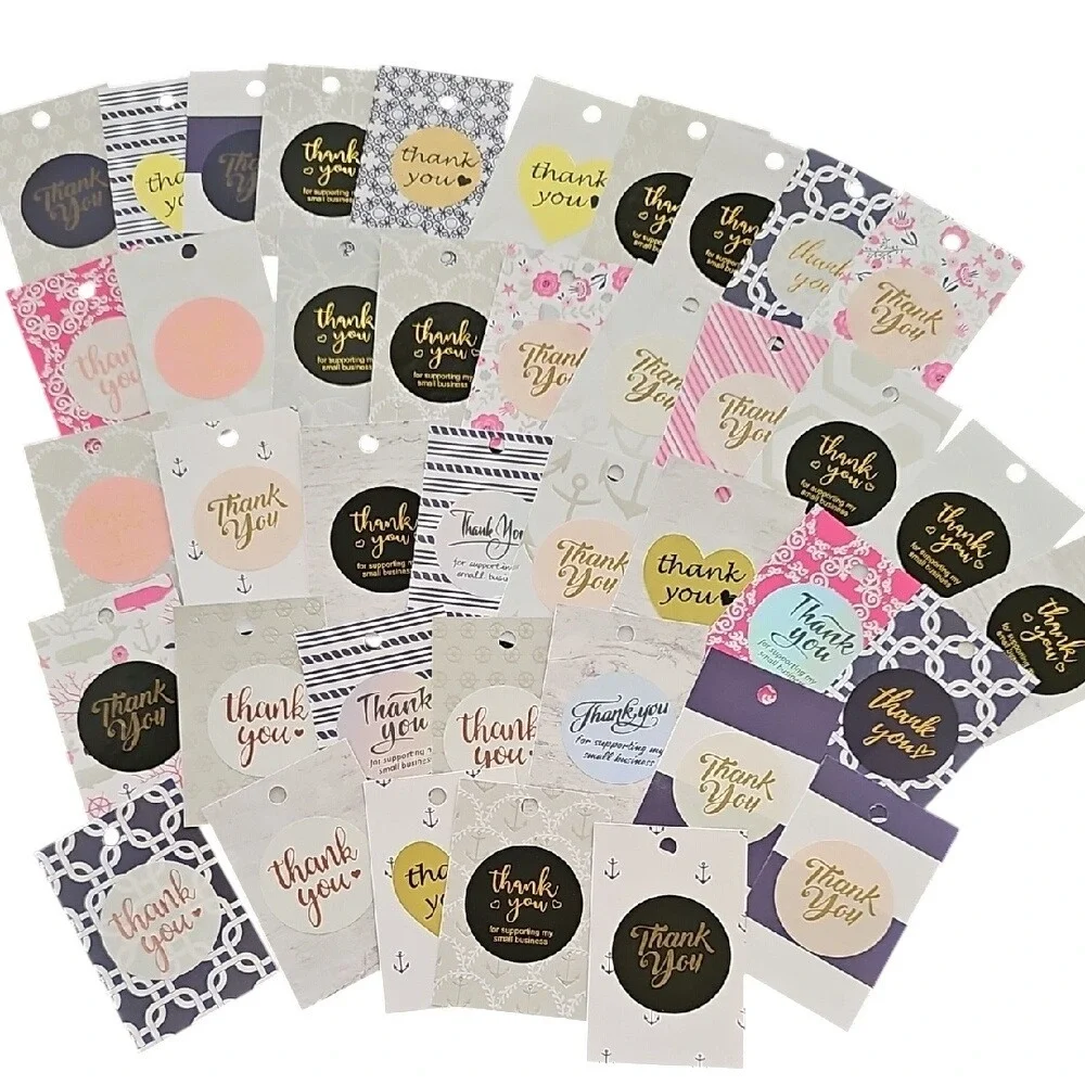 40 Assorted Thank You Cardstock Tags Nautical Themed Gift Tags